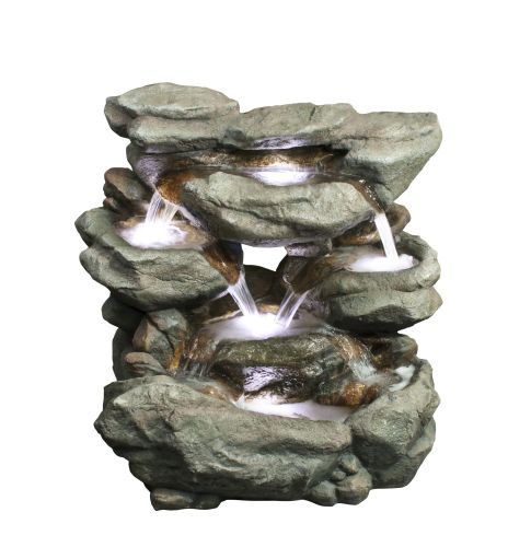 Win734 31 In. Rainforest Waterfall Fountain With Led Lights