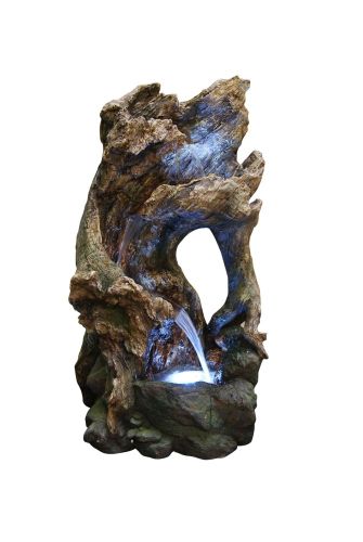 Win738 39 In. Tree Trunk Fountain With Led Lights