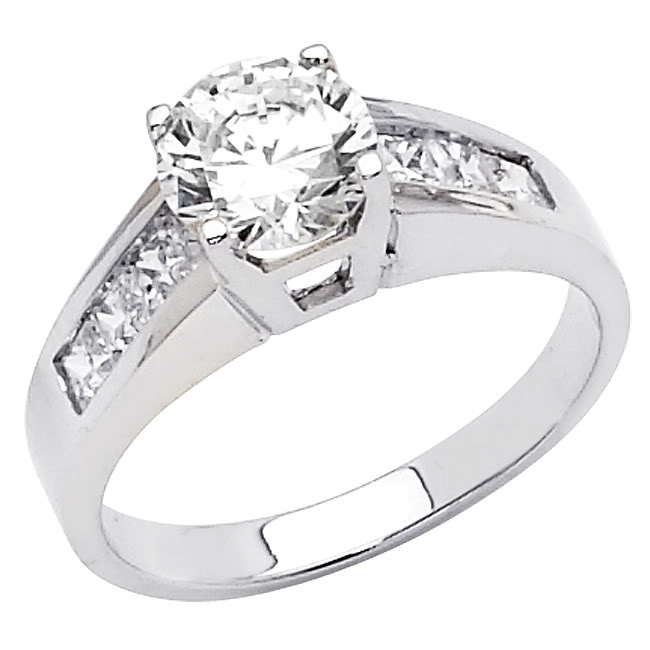 Jewelry 14k White Gold 1 1/2ct Tgw Round-cut Diamonette Engagement Ring