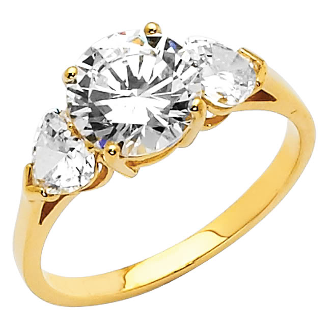 UPC 724086041824 product image for Jewelry 14k Yellow Gold 2ct TGW Round-cut Diamonette Engagement Ring | upcitemdb.com