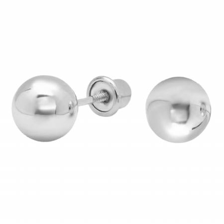 Jewelry 14kt White Gold 5mm Ball Stud Screwback Earrings
