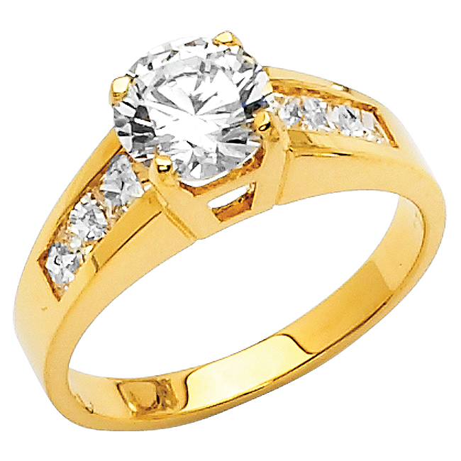 Jewelry 14k Yellow Gold 1 1/2ct Tgw Round-cut Diamonette Engagement Ring