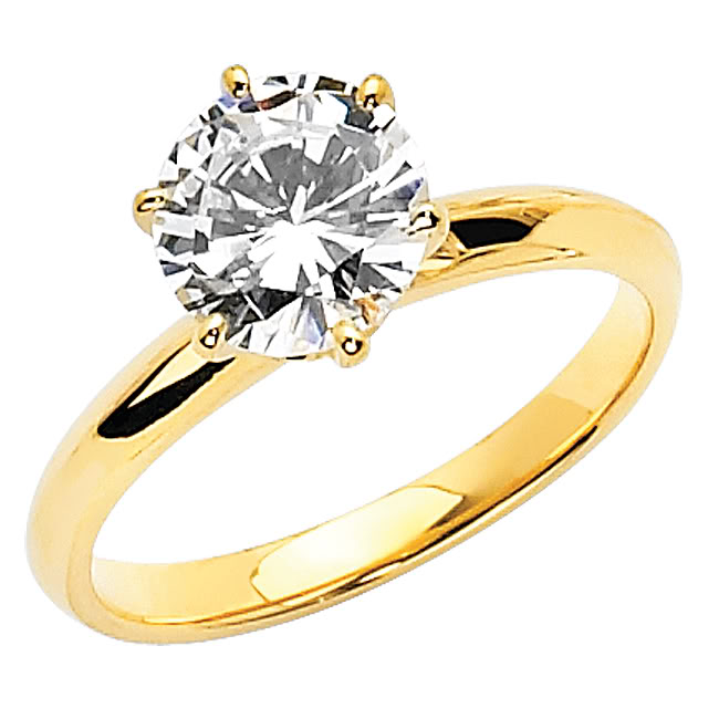 Jewelry 14k Yellow Gold 1 1/4ct Tgw Round-cut Diamonette Engagement Ring