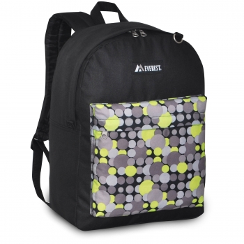 2045p-bk-ye Dot Classic Pattern Backpack - Black & Yellow Dot