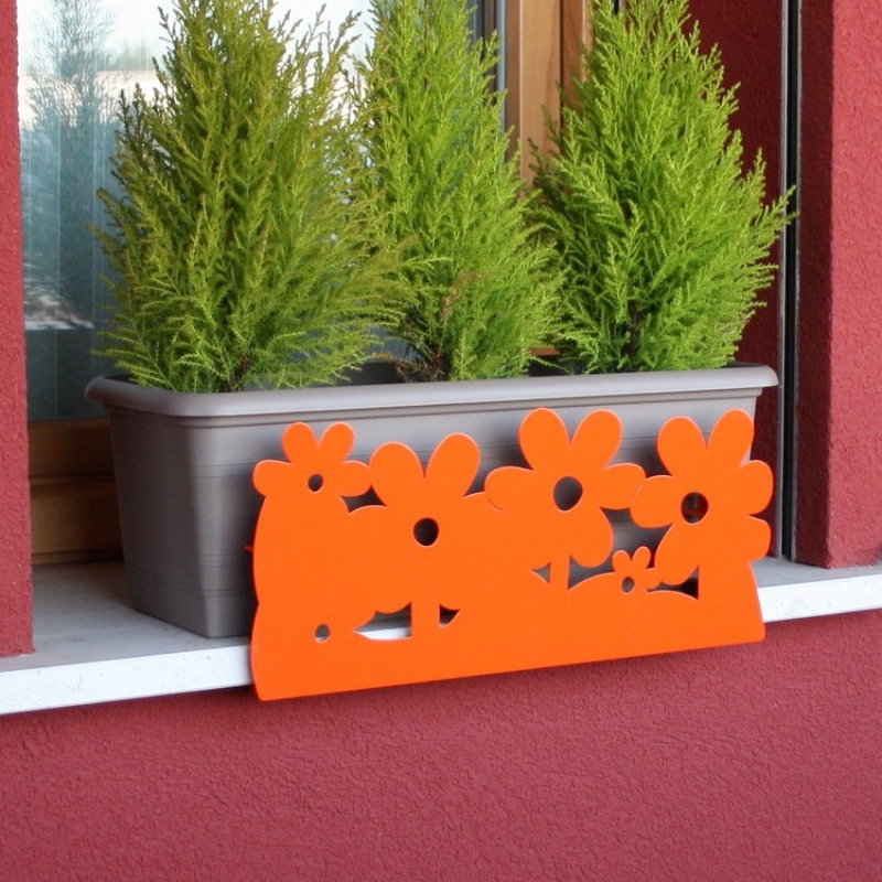 Serp1far Windowsill Decoration Anti-falling Pot Flowers - Orange