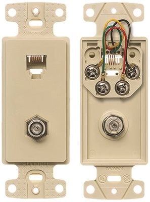 UPC 883778501906 product image for Hardware Express NS783I Plate Frame With F Type Coupler 6 Position 4 Conductor S | upcitemdb.com