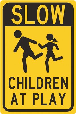 Hw-47 12 X 18 In. Slow Children At Play Aluminum Street Sign
