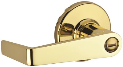 733knl 3 Rcal 3031 Kwikset Kingston Privacy Lever Ul, Polished Brass