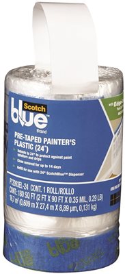 Hardwareexpress 34065 3m Scotchblue Pre-taped Painters Plastic - 24 In.