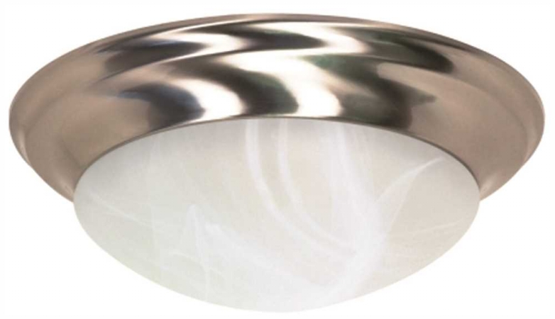 60-285 Flush Mount Three Light 17 In. Brushed Nickel With Alabaster Glass Fixture