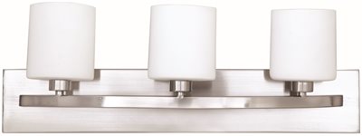 Ns-53303 Vanity Fixture 3 Light Brushed Nickel Includes 3 X 40 Watt Halogen G9 Base Lamps