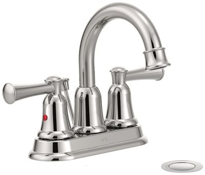 41217 Cleveland Faucet Group Capstone Two Handle High Arc Lavatory Faucet With, 50-50 Pop-up, Chrome