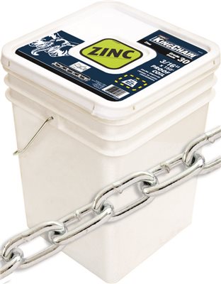 540721 Proof Coil Chain, Zinc 150 Ft.