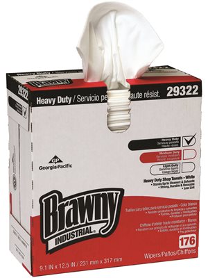 29322 Shop Towel Heavy-duty White 9.1 X 12.5 In.