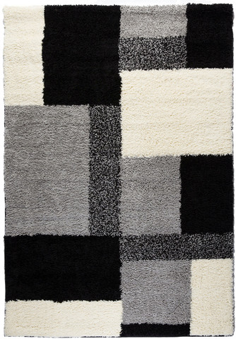 70036 Madison Shag Cubes Rug, Black - 6 Ft. 7 In. X 9 Ft. 10 In.