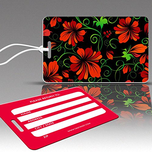 Tagcrazy Fc001 Floral Luggage Tags - Dramatic Floral - 3 Pack