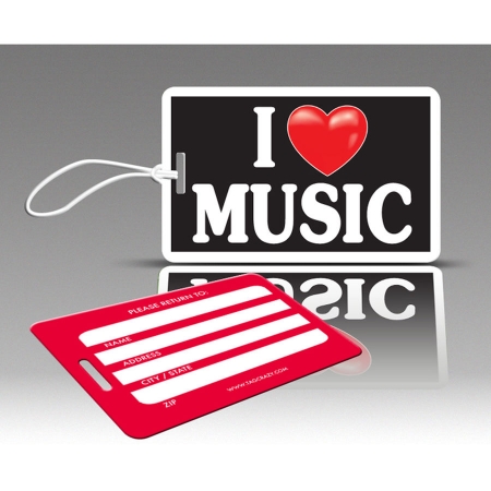Tagcrazy Ihc021 Iheart Luggage Tags - I Heart Music - 3 Pack