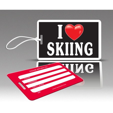 Tagcrazy Ihc027 Iheart Luggage Tags - I Heart Skiing - 3 Pack
