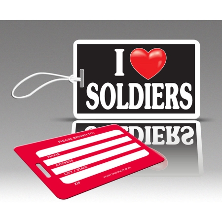 Tagcrazy Ihc029 Iheart Luggage Tags - I Heart Soldiers - 3 Pack