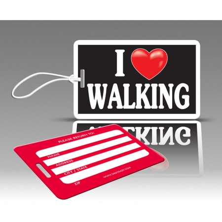 Tagcrazy Ihc037 Iheart Luggage Tags - I Heart Walking - 3 Pack