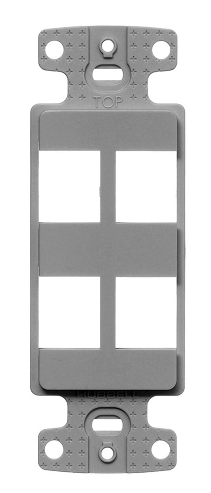 Ns614gy 4 Port Decorator Keystone Frame Plate, Gray
