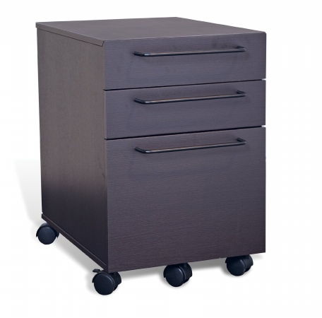 Unique Furniture 211-esp 3 Drawer Mobile File Cabinet - Espresso