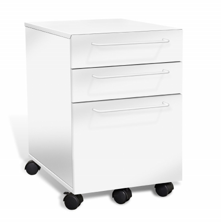 Unique Furniture 211-wh 3 Drawer Mobile File Cabinet - White