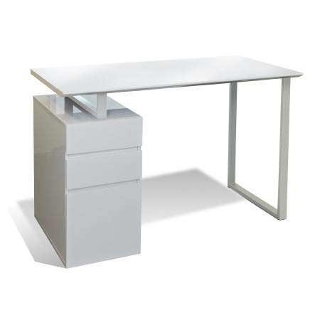 Unique Furniture 220-wh White Writing Desk With Drawers - White