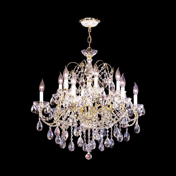 12 Light Two Tier Crystal Chandelier - Silver