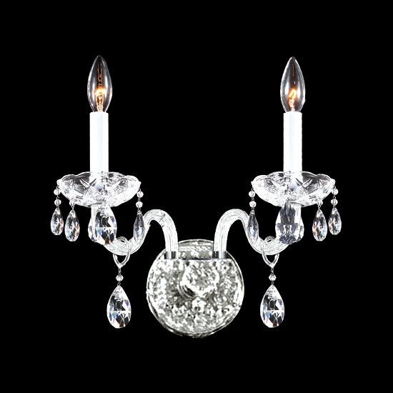 40462s22 2 Light Crystal Wall Sconce - Silver