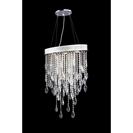 96253s22 Twisted Leaf Crystal Chandelier - Silver, Oval