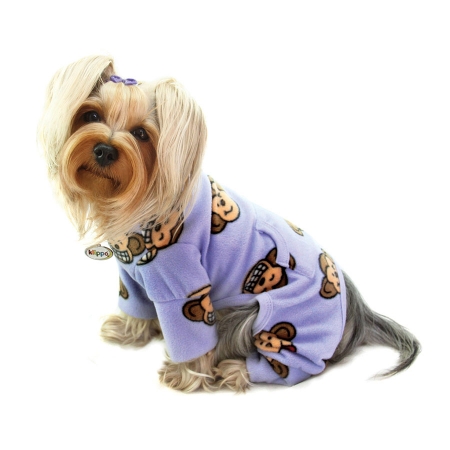 Klippopet Kbd070sz Silly Monkey Fleece Turtleneck Pajamas - Lavender, Small