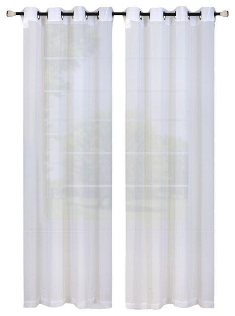 Sp044203 Leah Sheer Curtain Panel White 55 X 84 In.