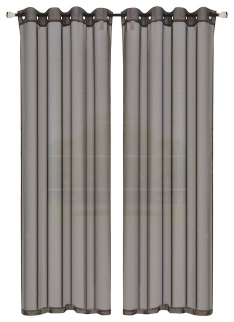 Sp044227 Leah Sheer Curtain Panel Chocolate 55 X 84 In.