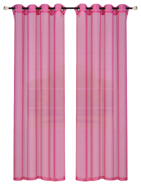 Sp044289 Leah Sheer Curtain Panel Fuchsia 55 X 84 In.