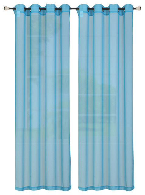 Sp044296 Leah Sheer Curtain Panel Aqua 55 X 84 In.