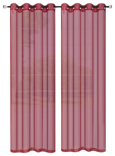 Sp044319 Leah Sheer Curtain Panel Red 55 X 84 In.