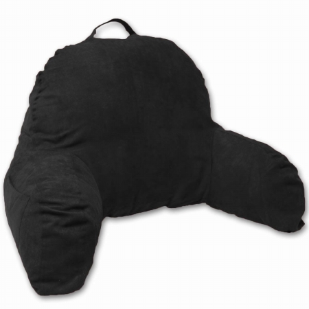 J-12-black Microsuede Bedrest Pillow, Black