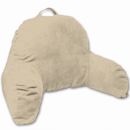 J-12-taup Microsuede Bedrest Pillow, Taupe