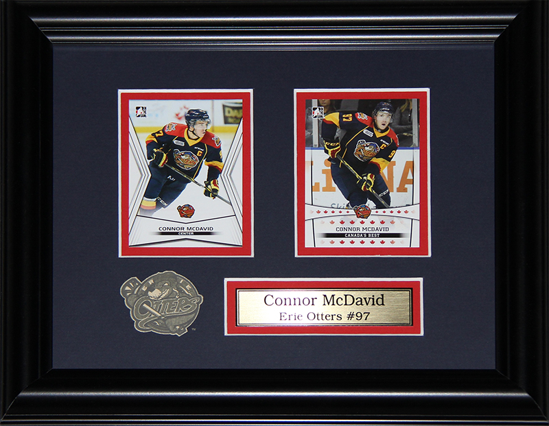 Mcdavid_cards_otters Connor Mcdavid Erie Otters 2 Card Frame