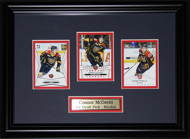 Mcdavid_3cards_otters Connor Mcdavid Erie Otters 3 Card Frame