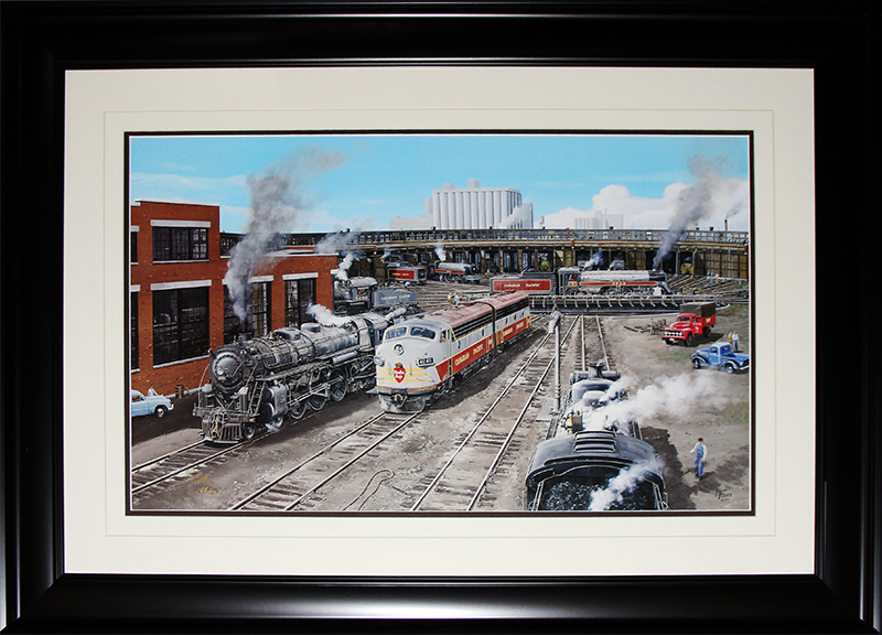 Torontotrains_art Toronto Train Station Track Vintage Painting Frame