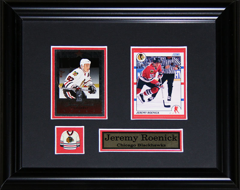 Roenick_cards Jeremy Roenick Chicago Blackhawks 2 Card Frame