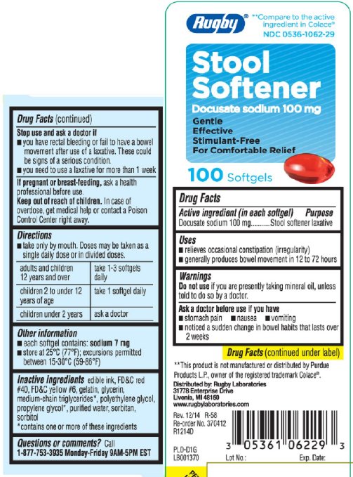 1893939 Rugby Stool Softener Softgels, 100mg, 100 Count