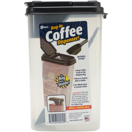 B00010 1.6 Qt. Bag - In Coffee Dispenser With Scoop - 8.5 X 5.25 X 3.75 In.