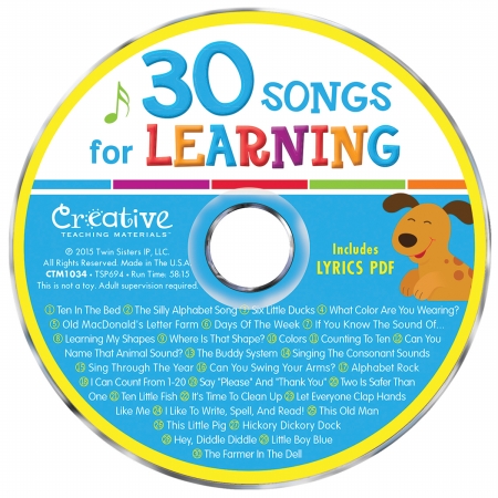 Ctm1034 Creative Teaching Materials Music Cd - 30 Songs For Learning