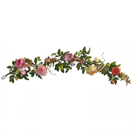60 In. Mixed Peony & Berry Garland
