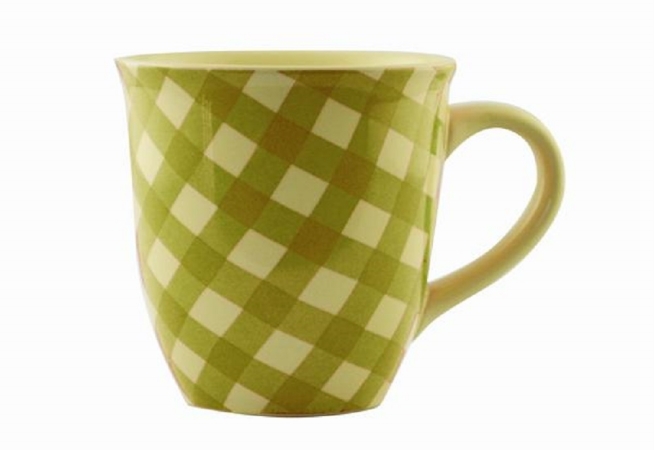 161402 Ceramic Mugs, Green - Set Of 2