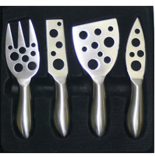 K4h Stainless Steel Cheese Knives, Happy Faces - Set Of 4
