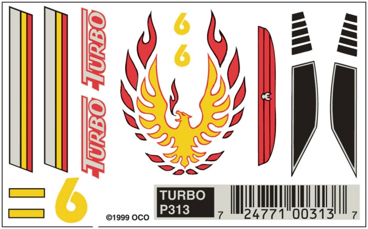 Pine Car P313 Transfer Dry Decal Turbo Pine Car P313 Transfer Dry Decal Turbo